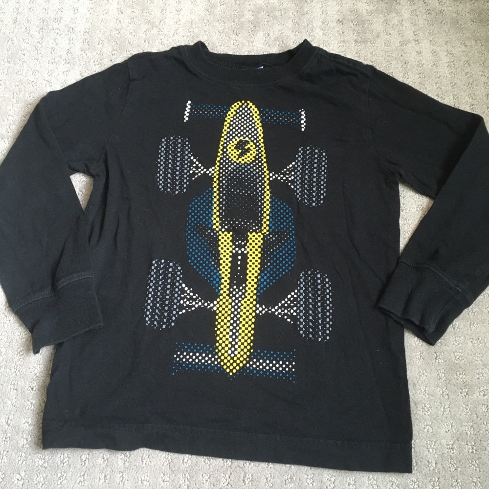 5/$20 Gymboree Race Car Black Long Sleeve Tee